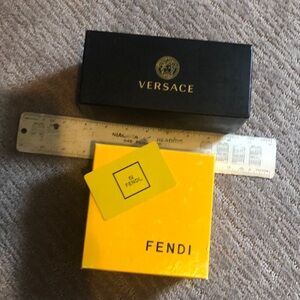 Fendi square box with card & Versace eyeglass box - empty & in great shape